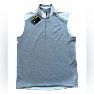 Nike Golf Dri-FIT 1/4 Zip Vest Mens Large Gray Performance Pullover Athletic NWT